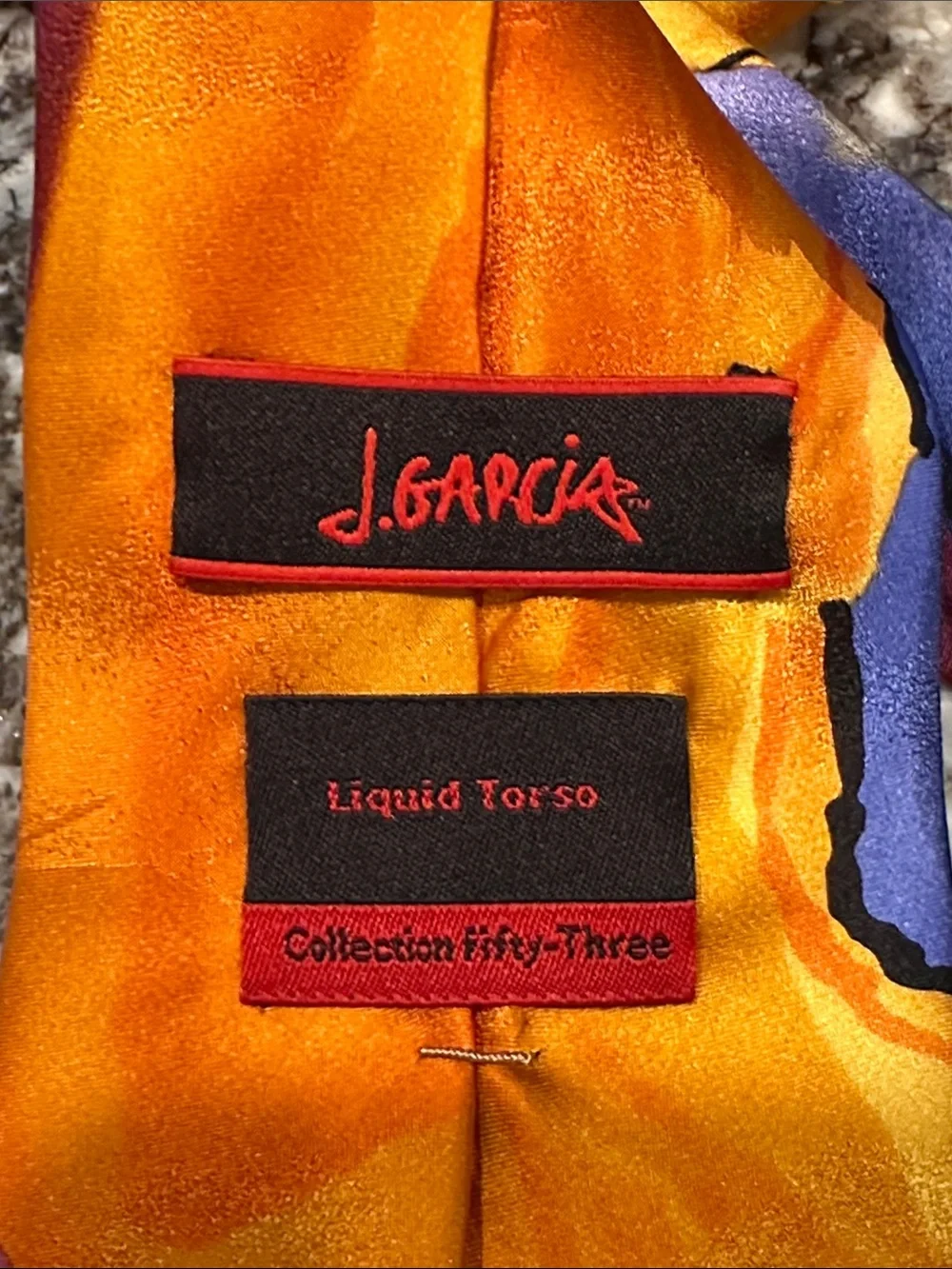 J. Garcia Liquid Torso Collection Fifty-Three Tie Yellow Blue Purple Green EUC